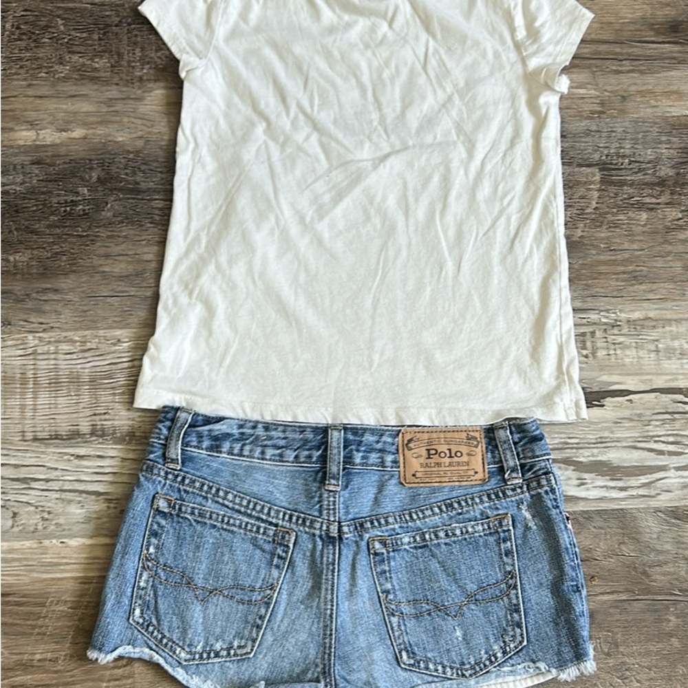 Ralph Lauren Polo Tee and Denim Shorts Set - Picture 2 of 2
